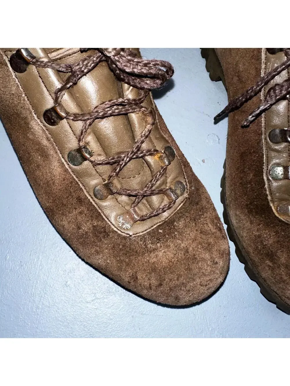 Dunham Waffle Stompers Brown Suede Leather Hiking Boots VTG Italy Size 7.5